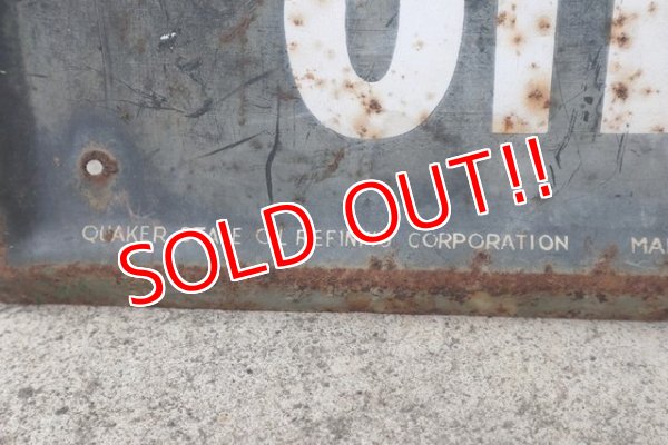 画像8: dp-180801-07 QUAKER STATE MOTOR OIL / 1940's Metal Sign