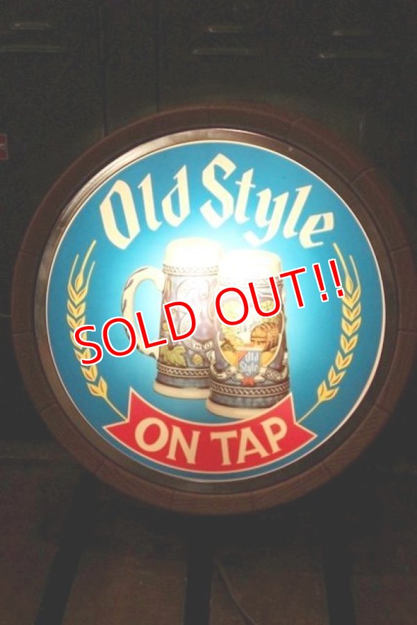 画像1: dp-180801-21 Old Style Beer / 1980's Barrel Lighted Sign
