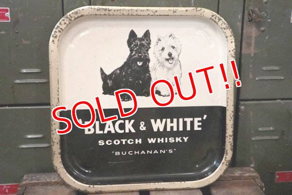 画像1: dp-180801-44 Black & White Scotch Whisky / Vintage Tin Tray