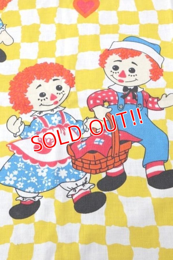 画像1: ct-180901-167 Raggedy Ann & Andy / 1980's Flat Sheet (Twin)