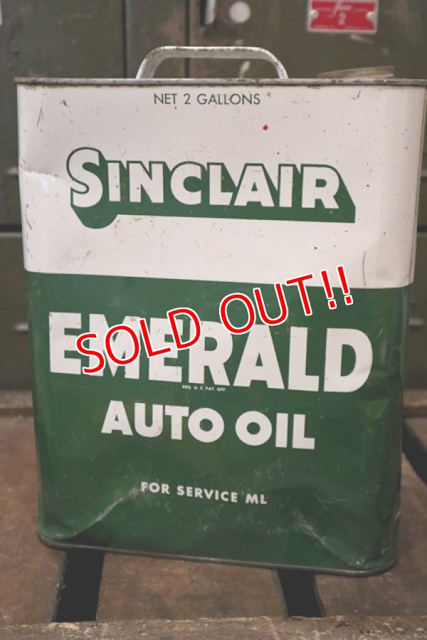 画像2: dp181001-02 SINCLAIR / EMERALD AUTO OIL 1960's 2 Gallons Can