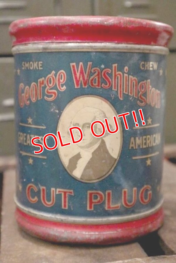 画像1: dp-181001-31 GEORGE WASHINGTON / CUT PLUG Tobcco Can