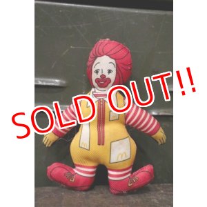 画像: ct-181101-01 McDonald's / Ronald McDonald 1980's mini Cloth Doll