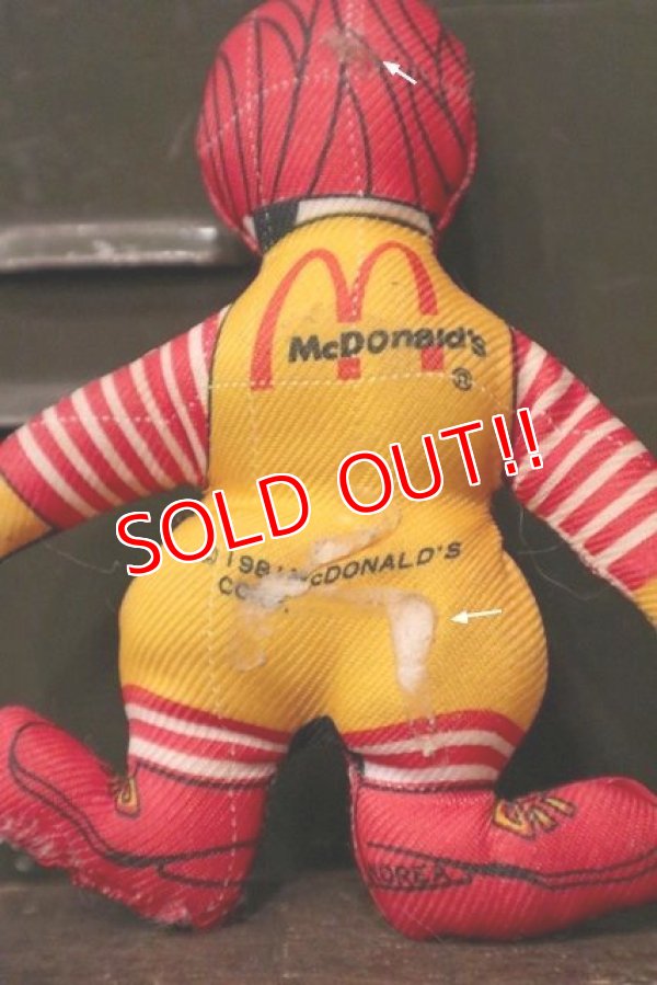 画像4: ct-181101-01 McDonald's / Ronald McDonald 1980's mini Cloth Doll