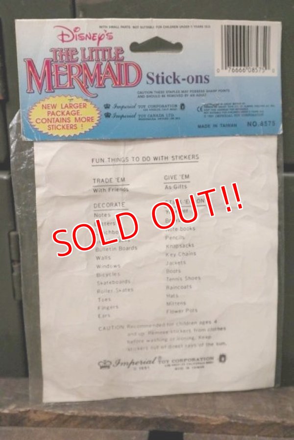 画像7: ct-181031-18 Little Mermaid / 1991 Stick-Ons Puffy Stickers