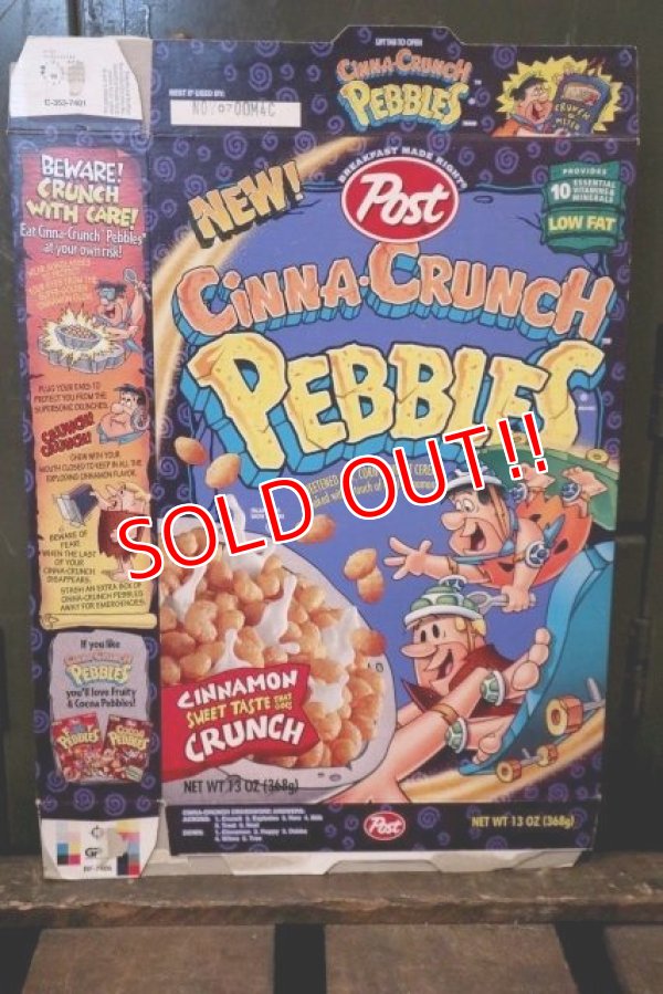 画像1: dp-181101-50 The Flintstones / Post 1995 Cinna-Crunch Pebbles Cereal Box