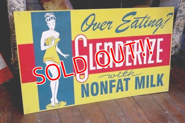 画像1: dp-181101-21 SLENDERIZE NONFAT MILK / 1950's Metal Sign