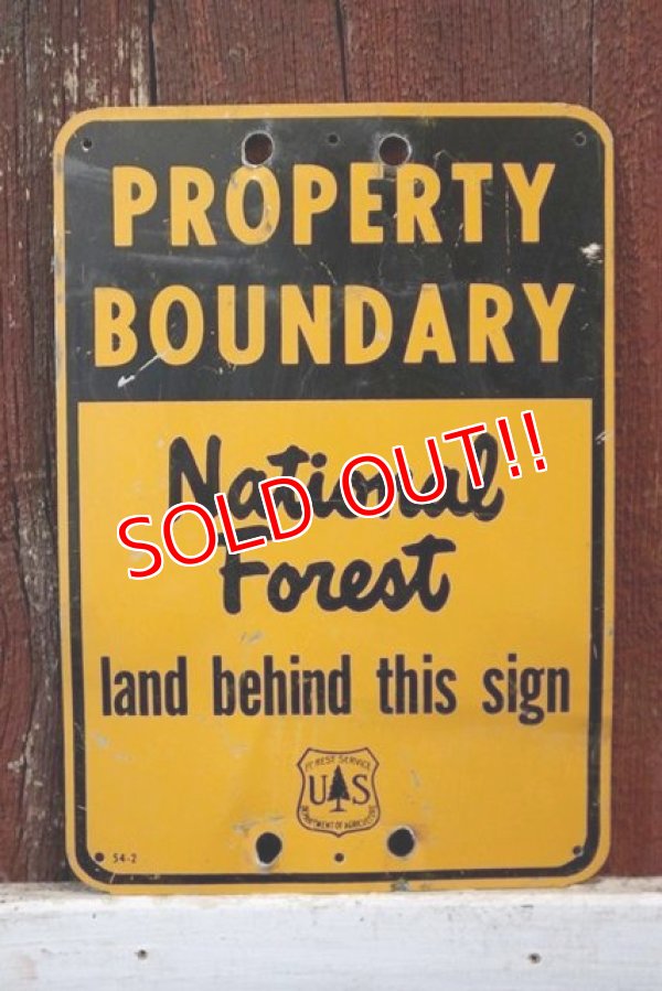 画像1: dp-181115-01 U.S.Forest Service / National Forest Property Boundary Sign
