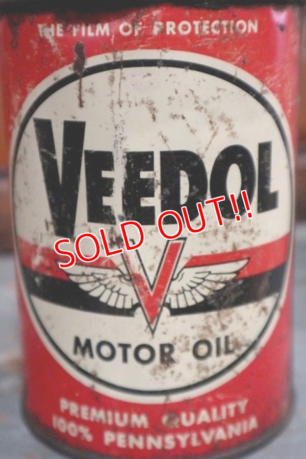 画像2: dp-181203-04 VEEDOL / 1950's Motor Oil Can