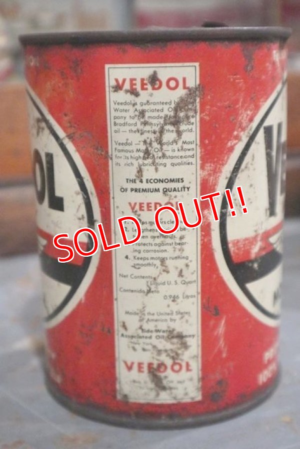 画像4: dp-181203-04 VEEDOL / 1950's Motor Oil Can