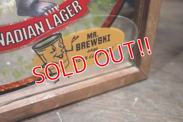 画像7: dp-181203-14 GRIZZLY BEER / 1970's Pub Mirror & Lighted Sign