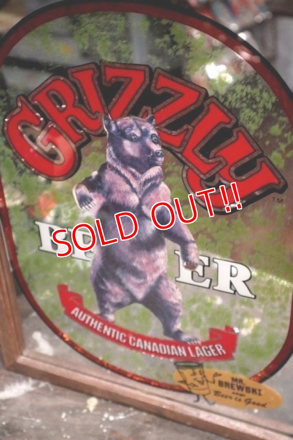 画像4: dp-181203-14 GRIZZLY BEER / 1970's Pub Mirror & Lighted Sign