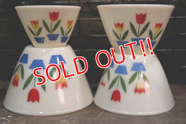 画像13: dp-181101-30 Fire-King / 1950's Tulip Mixing Bowl Set