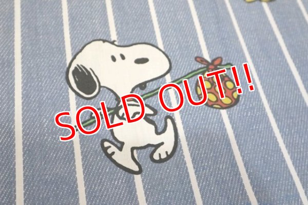 画像4: ct-181203-66 PEANUTS Snoopy / 1970's Flat Sheet (Twin size)