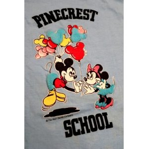 画像: ct-190101-15 Mickey Mouse & Minnie Mouse / PINECREST SCHOOL 1980's Kid's T-Shrit