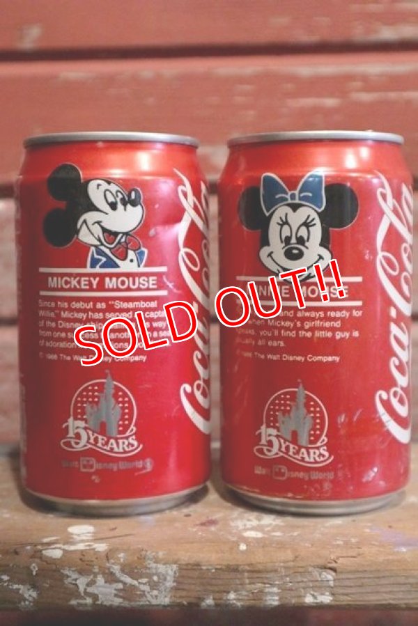 画像1: ct-190101-26 Mickey Mouse & Minnie Mouse / 1980's Coca Cola Classic Can Set