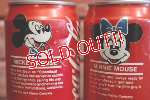 画像2: ct-190101-26 Mickey Mouse & Minnie Mouse / 1980's Coca Cola Classic Can Set