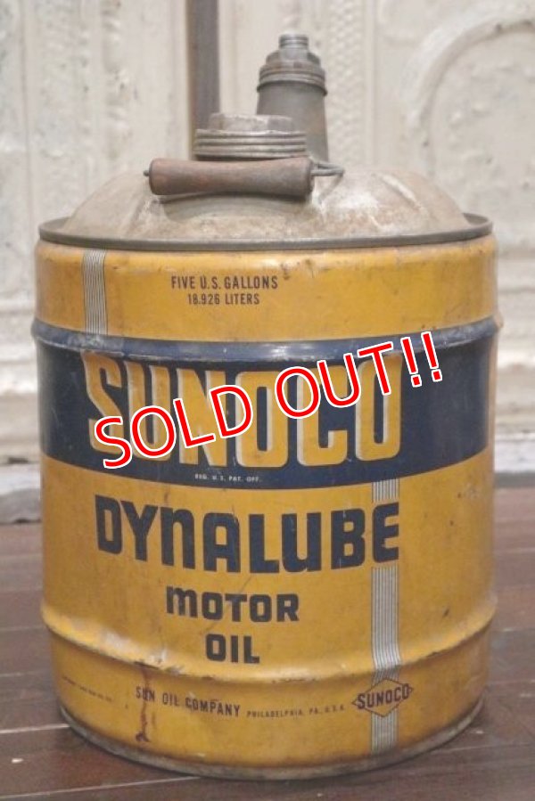 画像1: dp-190201-08 SUNOCO / 1950's 5 Gallons Dynalube Motor Oil Can