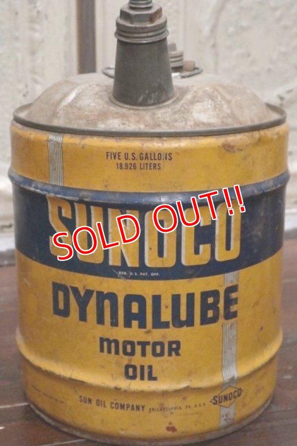 画像3: dp-190201-08 SUNOCO / 1950's 5 Gallons Dynalube Motor Oil Can