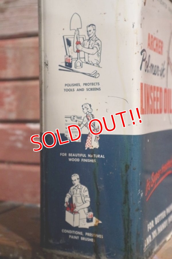 画像5: dp-190201-43 Archer / Vintage Pol-mer-ik Linseed Oil Can