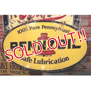 画像: dp-190301-14 PENNZOIL / 1950's-1960's W-side Metal Sign