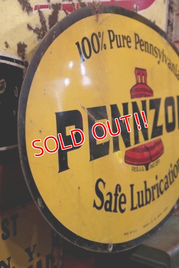 画像5: dp-190301-14 PENNZOIL / 1950's-1960's W-side Metal Sign