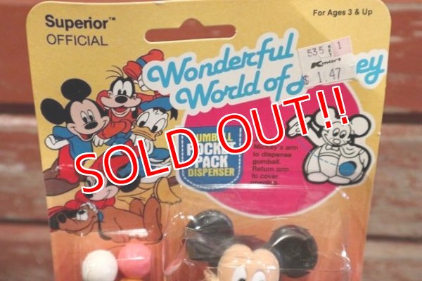 画像2: ct-190301-25 Mickey Mouse / Superior 1980's Gum Ball Pocket Pack Dispenser