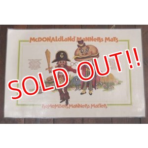 画像: ct-190301-46 McDonald's / 1970's Place Mat "Mayor McCheese & Captain Krook"