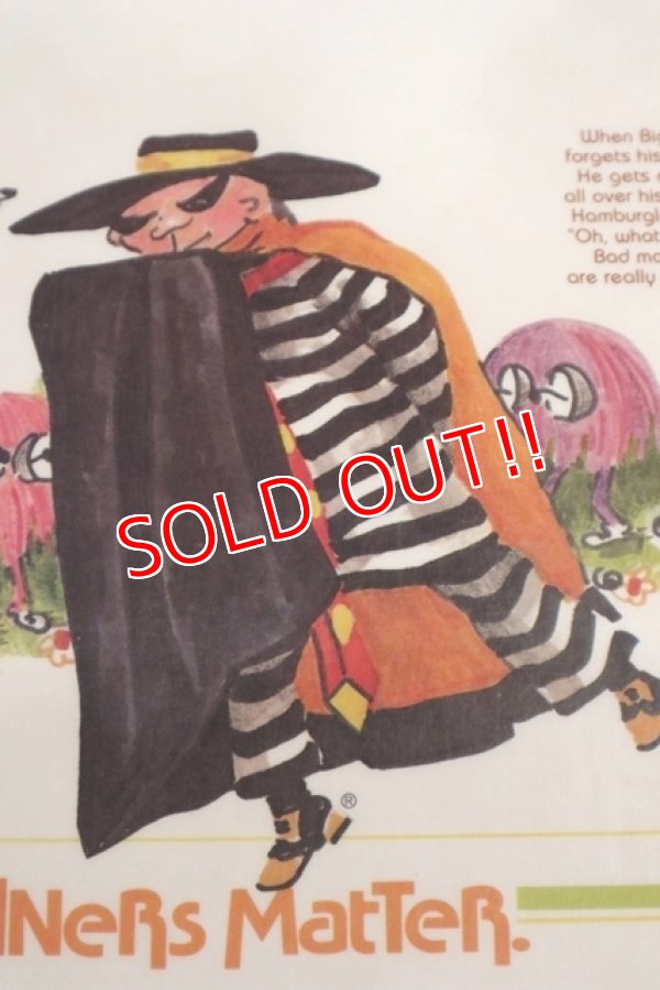 画像3: ct-190301-45 McDonald's / 1970's Place Mat "Big Mac Police & Hamburglar"