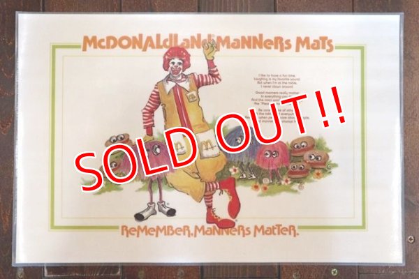 画像1: ct-190301-44 McDonald's / 1970's Place Mat "Ronald McDonald"