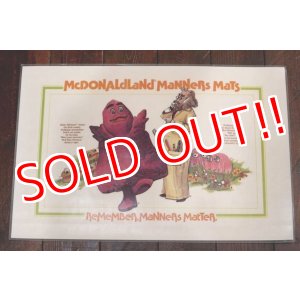 画像: ct-1902021-80 McDonald's / 1970's Place Mat "Grimace & Professor"
