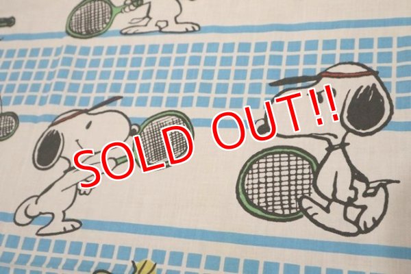 画像3: ct-190402-31 Snoopy & Woodstock / 1970's Flat Sheet "Tennis"  (Twin)
