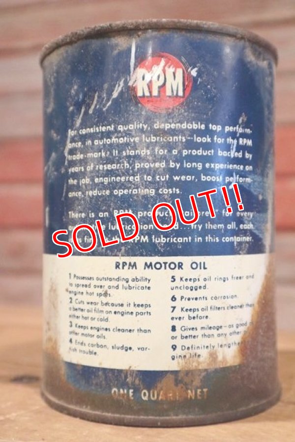 画像2: dp-190401-09 RPM / 1950's Motor Oil can