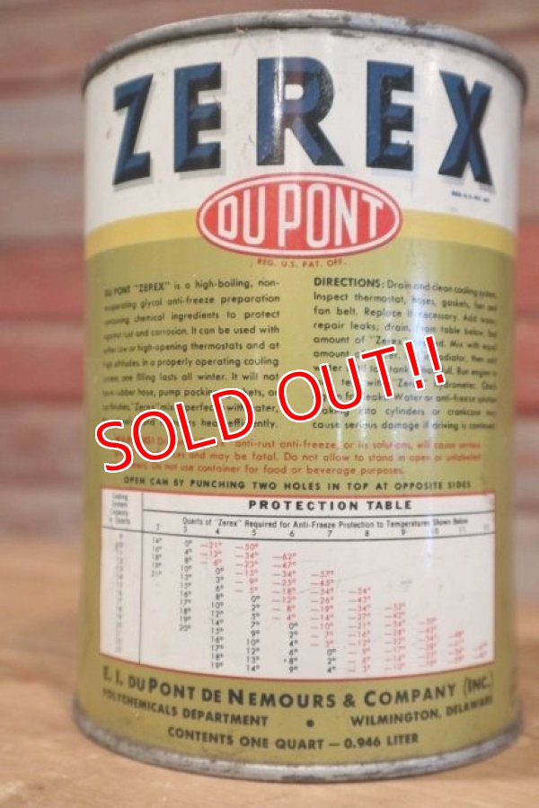 画像2: dp-190401-09 DU PONT / 1950's Anti-Freeze and Anti Rust ZEREX Can