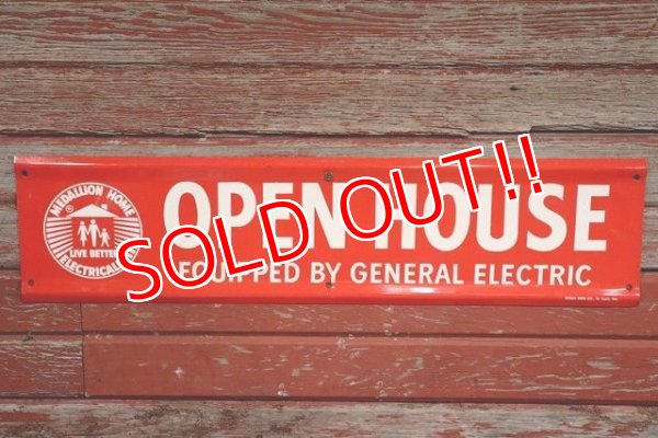 画像1: dp-190508-03 General Electric / "OPEN HOUSE" 1950's Metal Sign