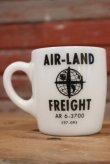 画像1: dp-190401-44 Unknown / Vintage AIR-LAND FREIGHT Milk Glass Mug