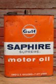 画像1: dp-190601-15 Gulf / 1960's Saphire Supreme Two U.S Gallons Motor Oil Can