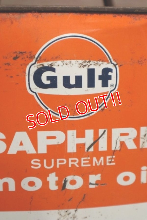 画像6: dp-190601-15 Gulf / 1960's Saphire Supreme Two U.S Gallons Motor Oil Can