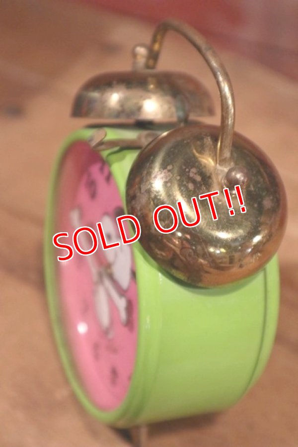 画像4: ct-190605-11 Snoopy / Blessing 1970's Alarm Clock "Green×Pink"