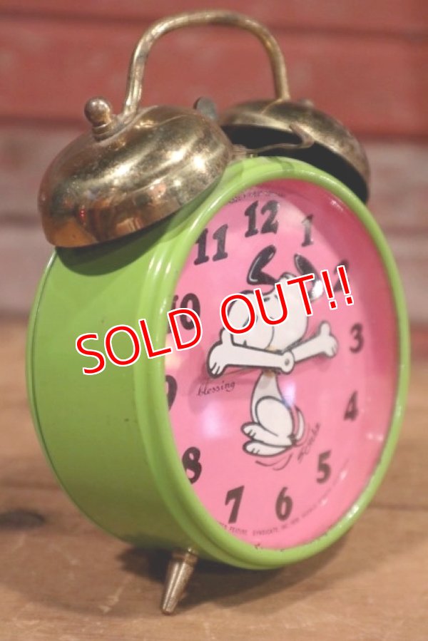 画像3: ct-190605-11 Snoopy / Blessing 1970's Alarm Clock "Green×Pink"