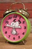 画像1: ct-190605-11 Snoopy / Blessing 1970's Alarm Clock "Green×Pink"