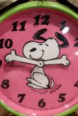 画像2: ct-190605-11 Snoopy / Blessing 1970's Alarm Clock "Green×Pink"