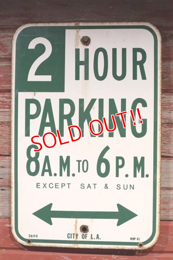 画像1: dp-190701-34 Road Sign "2 HOUR PARKING"