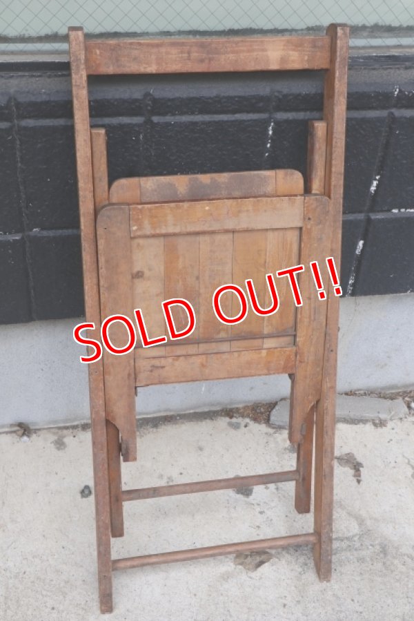 画像11: dp-190701-17 Vintage Wood Folding Chair