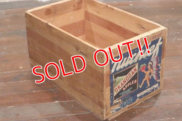 画像2: dp-190701-12 nuchief Brand / OKANOGAN Apples Vintage Wood Box