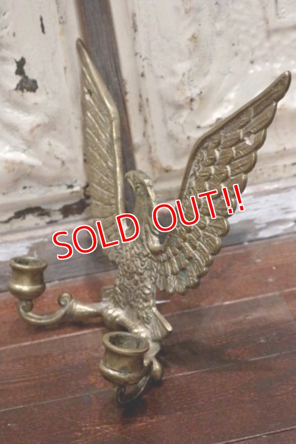画像3: dp-190522-02 Vintage Brass Eagle Candle Holder