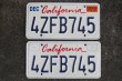 画像1: dp-190801-03 License Plate "California" Set