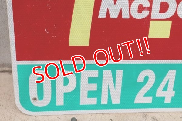 画像3: dp-190801-40 McDonald's / Road Side Sign "OPEN 24 HOURS"