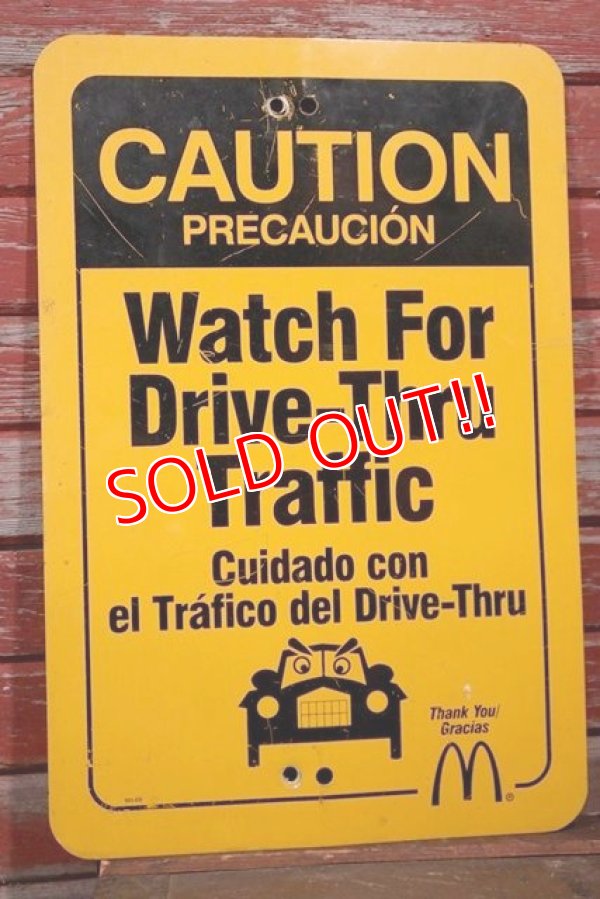 画像1: dp-190801-38 McDonald's / Drive-Thru CAUTION Sign