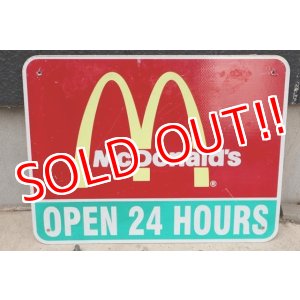 画像: dp-190801-40 McDonald's / Road Side Sign "OPEN 24 HOURS"